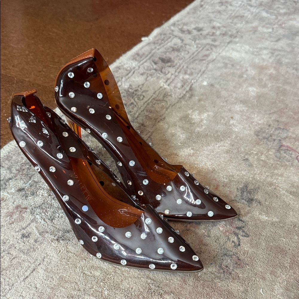 Chic Brown Studded Women's Heels